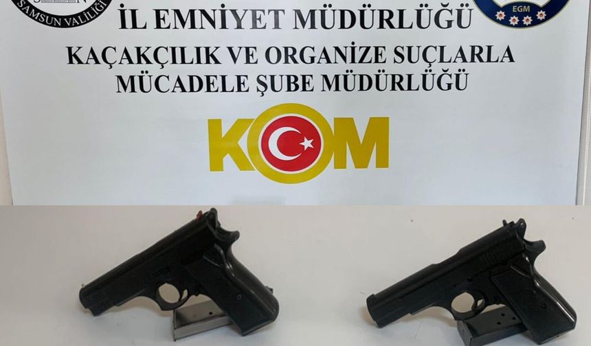 Samsun'da 2 ruhsatsız tabanca ele geçirildi