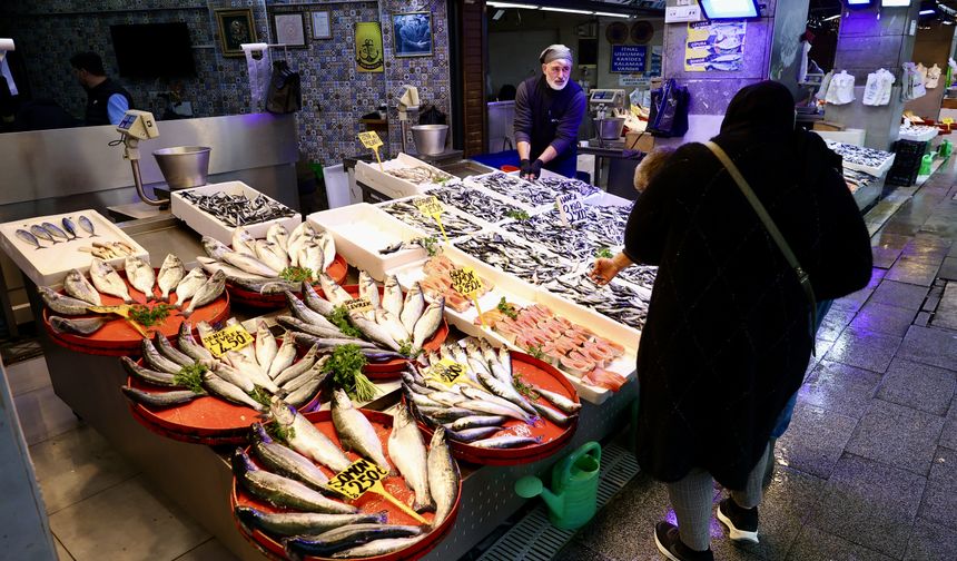 Trabzon'daki balıkçı tezgahlarında hamsinin kilogramı 75 liradan satılıyor