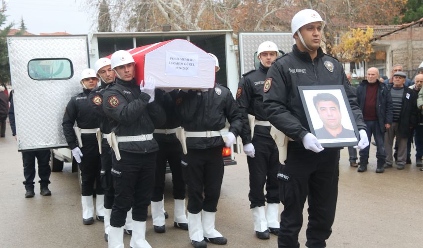Çorum'da t hayatını kaybeden polis memuru Gürel, son yolculuğuna uğurlandı