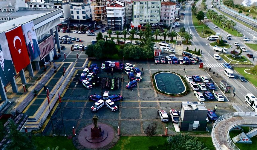 Giresun'da jandarma ve polise tahsis edilen 92 araç hizmete alındı