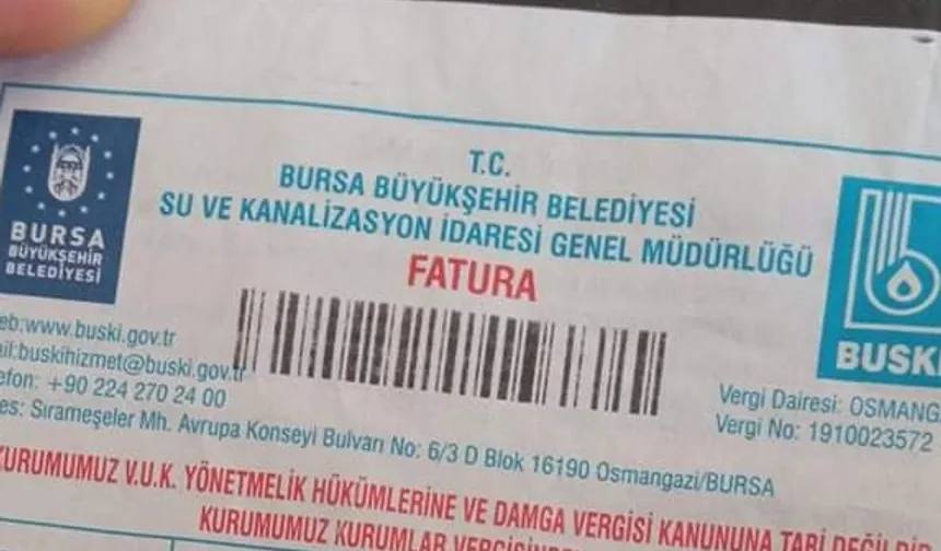 Bursa'da su faturalarındaki artışı nedenine BUSKİ'den açıklama
