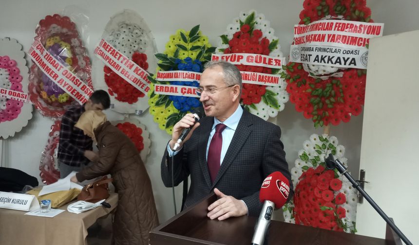 Çarşamba Demirciler Esnaf ve Sanatkarlar Odası Başkanlığına yeniden Çakır seçildi