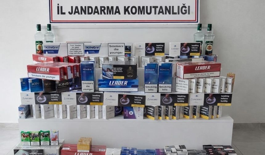 Rize'de kaçak içki ve sigara operasyonu