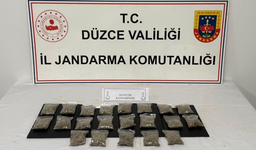 Düzce'de evinde uyuşturucu bulunan şüpheli gözaltına alındı