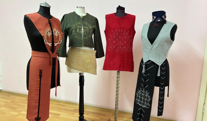 Hititlerin binlerce yıllık sembolleri kadınların el emeğiyle kıyafetlere işleniyor