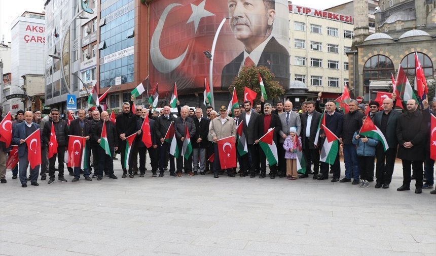 Karadeniz'de İsrail'in Filistinli esirlere yönelik 'idam yasası' protesto edildi