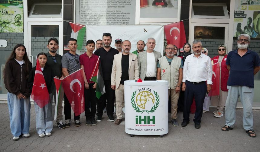 Libya'da gözaltındaki 'Sumud Filosu' aktivistleri için Samsun'da basın açıklaması yapıldı