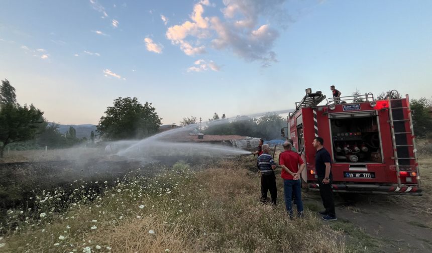 Osmancık'ta çıkan ot yangını söndürüldü