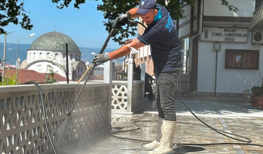 Tokat Belediyesi ekipleri, Niksar'da tarihi alanlarda temizlik çalışması yaptı