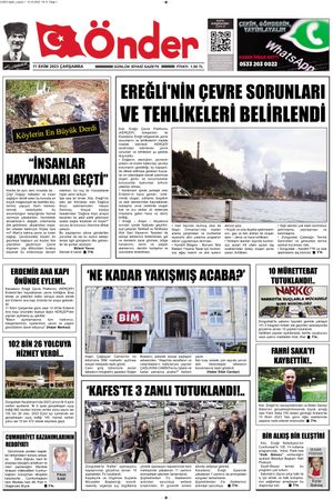 Ereğli Önder Gazetesi - 11.10.2023 Manşeti