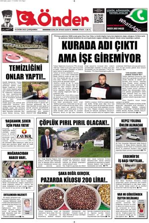 Ereğli Önder Gazetesi - 18.10.2023 Manşeti