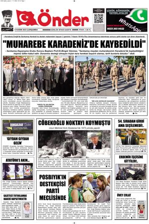 Ereğli Önder Gazetesi - 08.11.2023 Manşeti