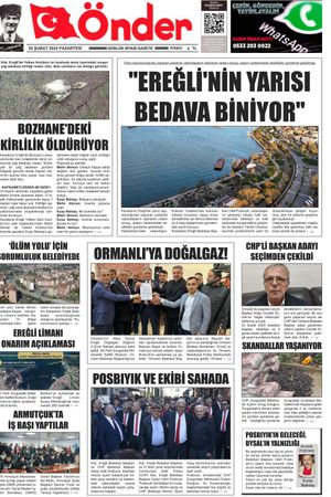 Ereğli Önder Gazetesi - 26.02.2024 Manşeti