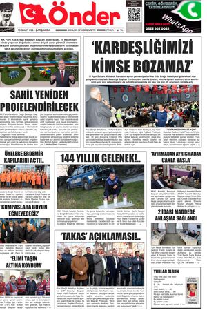 Ereğli Önder Gazetesi - 13.03.2024 Manşeti