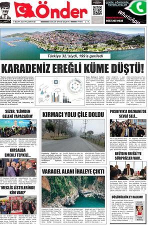 Ereğli Önder Gazetesi - 04.03.2024 Manşeti