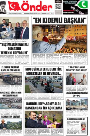Ereğli Önder Gazetesi - 03.04.2024 Manşeti