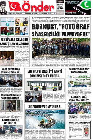 Ereğli Önder Gazetesi - 06.05.2024 Manşeti